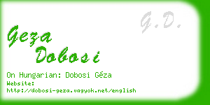 geza dobosi business card